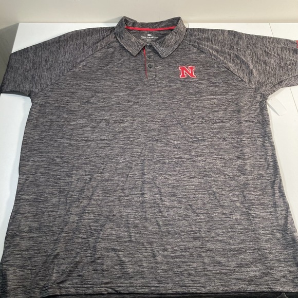 NEW Nebraska Cornhuskers Polo Shirt 3XLT Tall Colosseum Golf Performance NWT - Picture 2 of 10